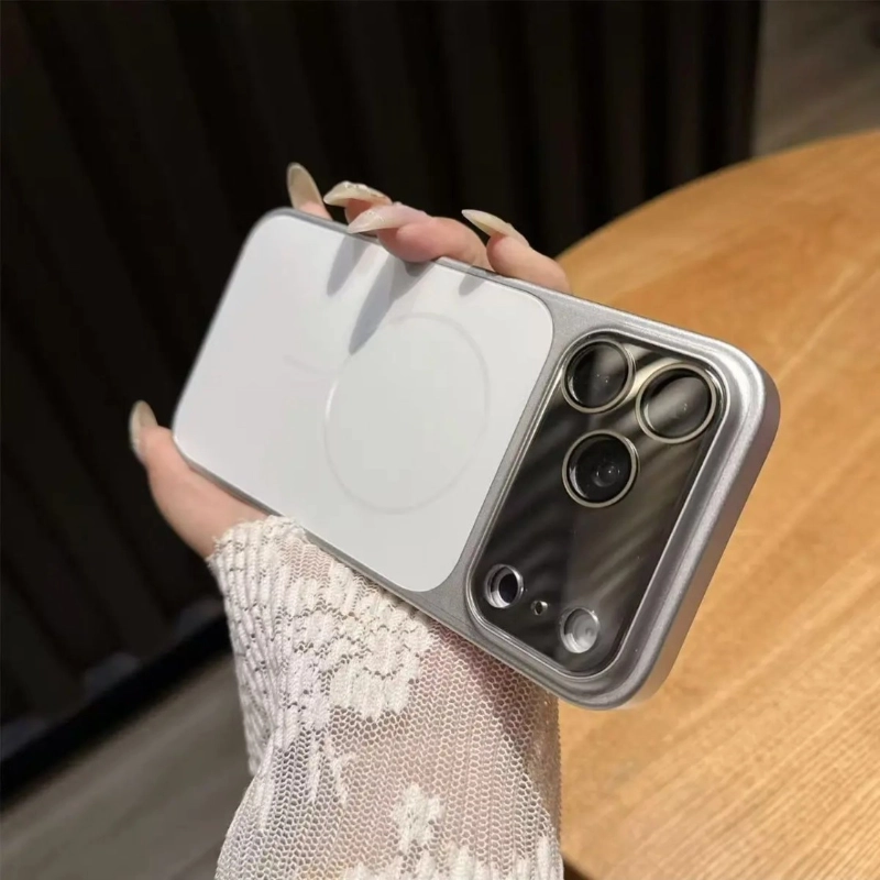 ChicCase Lab matte metallic magnetic iPhone case, large full coverage camera window design, shockproof anti-fingerprint phone cover, MagSafe compatible shiny aurora color protective case for iPhone, trendy aesthetic hard phone case with multiple color choices