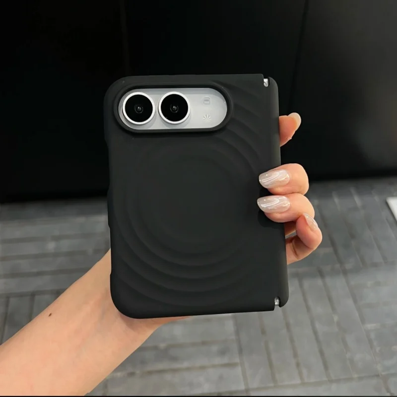 ChicCase Lab wave magnetic full coverage shockproof phone case for iPhone Duo, matte solid color ripple texture protective cover with hinge protection, wireless charging compatible, 6 color options