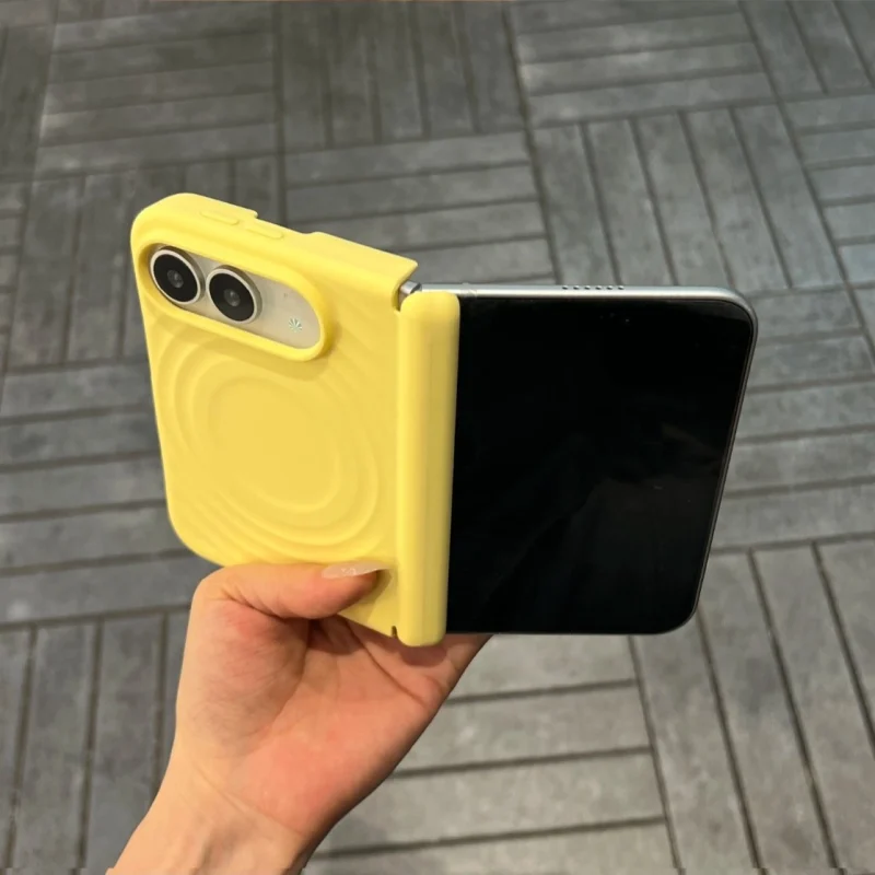 ChicCase Lab wave magnetic full coverage shockproof phone case for iPhone Duo, matte solid color ripple texture protective cover with hinge protection, wireless charging compatible, 6 color options