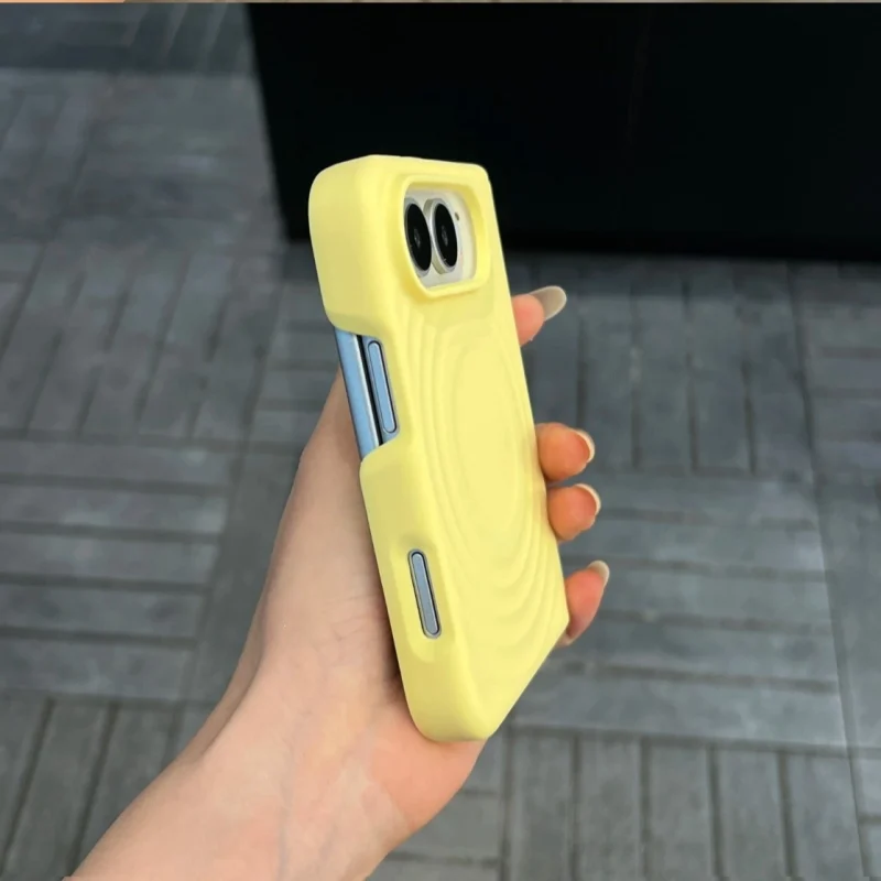ChicCase Lab wave magnetic full coverage shockproof phone case for iPhone Duo, matte solid color ripple texture protective cover with hinge protection, wireless charging compatible, 6 color options