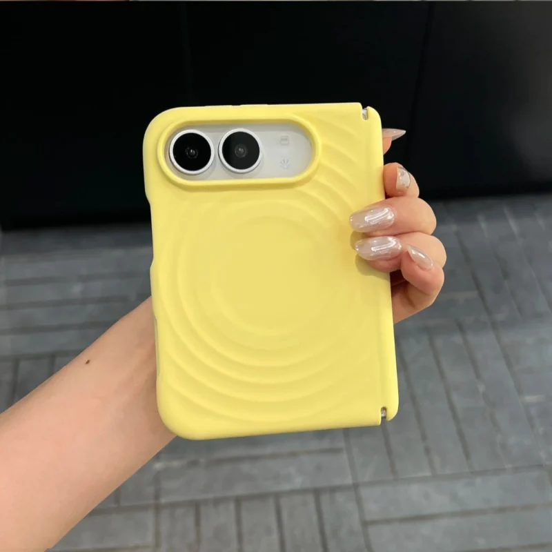 ChicCase Lab wave magnetic full coverage shockproof phone case for iPhone Duo, matte solid color ripple texture protective cover with hinge protection, wireless charging compatible, 6 color options