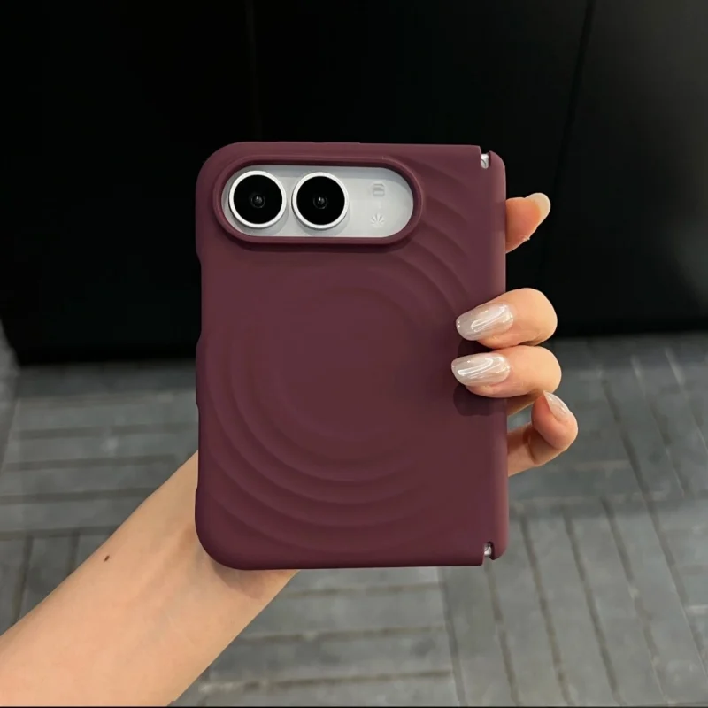 ChicCase Lab wave magnetic full coverage shockproof phone case for iPhone Duo, matte solid color ripple texture protective cover with hinge protection, wireless charging compatible, 6 color options