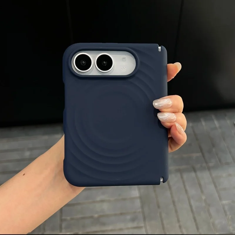 ChicCase Lab wave magnetic full coverage shockproof phone case for iPhone Duo, matte solid color ripple texture protective cover with hinge protection, wireless charging compatible, 6 color options