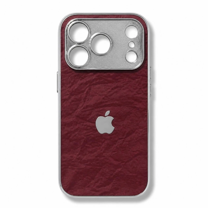 ChicCase Lab skin-feel snow grain iPhone phone case, matte textured back panel, shiny electroplated silver edge, built-in integrated full camera lens protection, soft TPU shockproof protective cover, aesthetic minimalist autumn winter phone case for iPhone